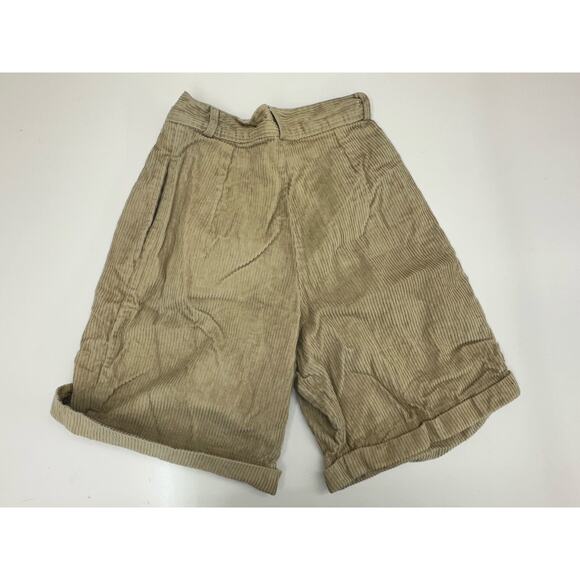 Kyoto Kasuals Womens Shorts Size 7 Brown Corduroy High Waisted Pleated Vintage - Picture 7 of 11